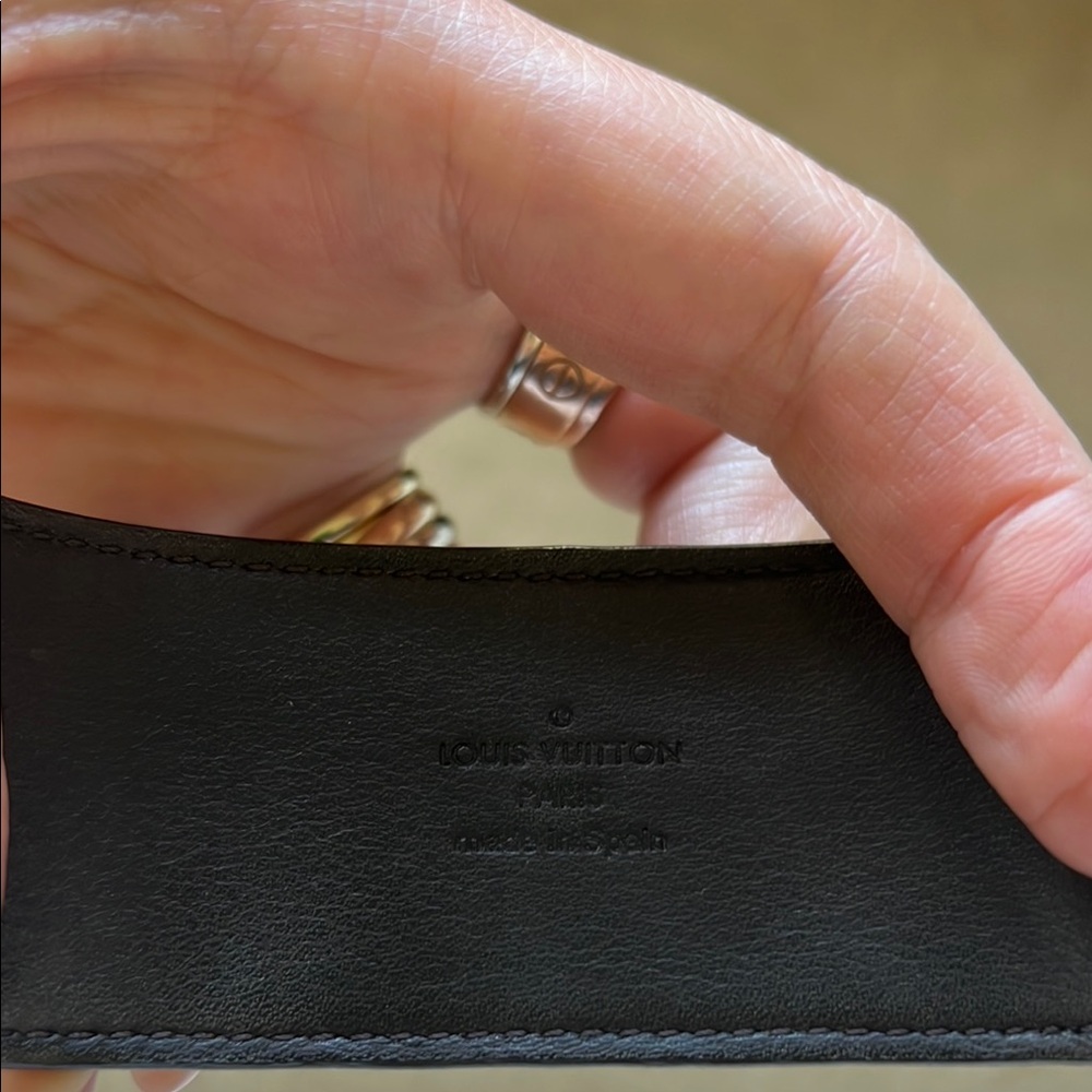 Louis Vuitton Teal Leather Cuff - Picture 2 of 6